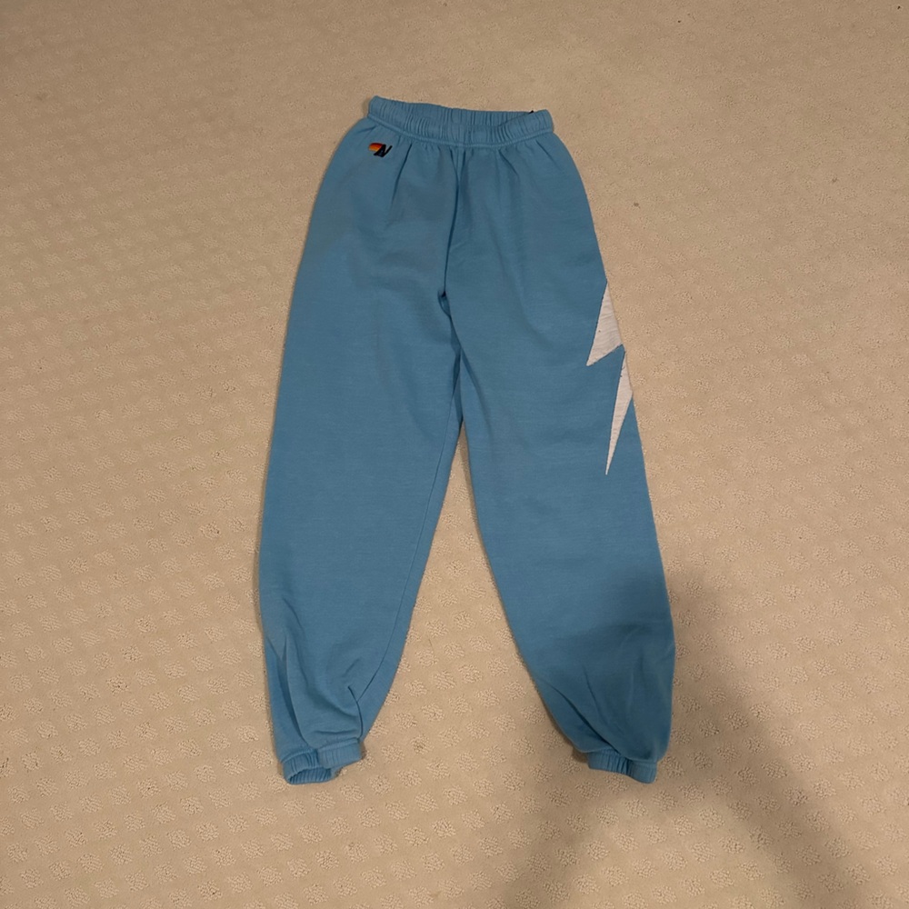 Aviator Nation Women's Teal Lightning Bolt Sweatpants